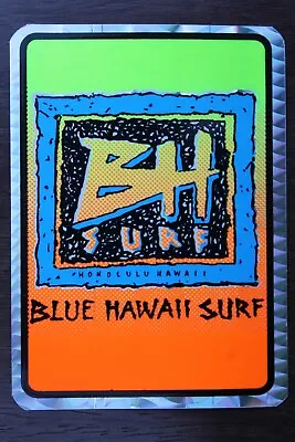 Blue Hawaii BH Surfboards Neon Orange 80's V36B Vintage Vending Surfing STICKER • $20