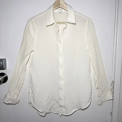 $28 • Buy COUNTRY ROAD Pure Silk Cream Blouse Top Shirt  Size 6 #29986
