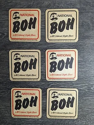 6 Vtg Square National Bohemian Natty Boh Beer Coaster Baltimore MD • $10.99