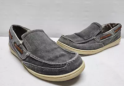 Margaritaville Dock Canvas Boat Shoes Gray Mens 11 Slip On Loafer MG1446F Casual • $13.99