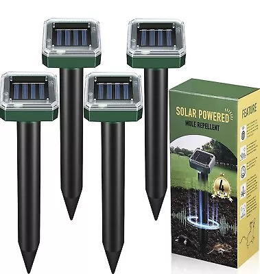 4 Pack US Solar Power Ultrasonic Mice Gopher Mole Pest Snake Repellent Repeller • $13.99