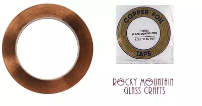 7/32  BLACK BACK EDCO Copper Foil Tape For Stained Glass 36 Yards Supplies 1mil • $14.16