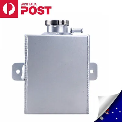 Universal Aluminium 1.2l Overflow Recovery Coolant Expansion Tank Bottle Silver • $49.50