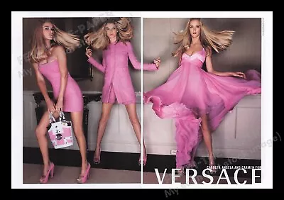 Versace 2000s Print Advertisement Ad (2 Pages) 2007 Legs Sweet Pink Girl • $12.99
