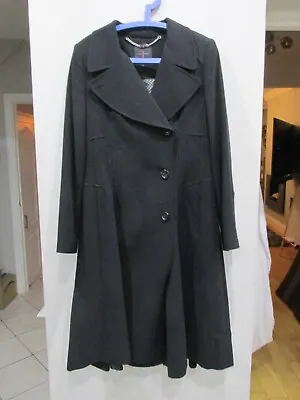 Womens Black Jasper Conran Coat Size 12 Good Condition • £7.99
