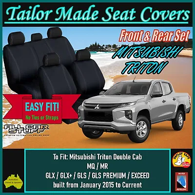 $298.99 • Buy Full Neoprene Seat Covers For Mitsubishi Triton MQ/MR: From 01/2015 To Current