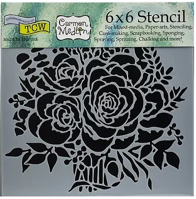 Roses Stencil Rose Petal Floral Bouquet Vine Flower Bud Art Pattern 6  Template • $7.99