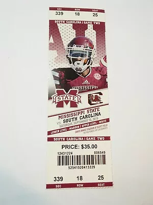 2016 Mississippi State Bulldogs South Carolina Football Ticket Stub • $7.99