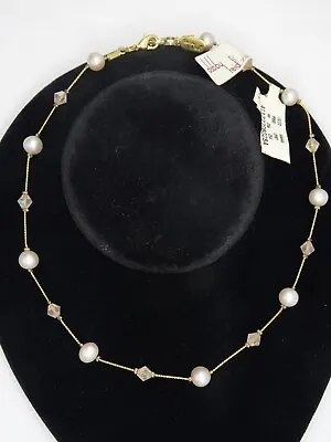 NWT DABBY REID 8mm GENUINE PEARLS And GLASS BEADS NECKLACE ~ 15   • $49.95
