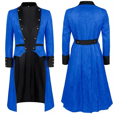 Men's Retro Steampunk Tailcoat Jacket Black Gothic Victorian Coat/trench Uniform • $47.57