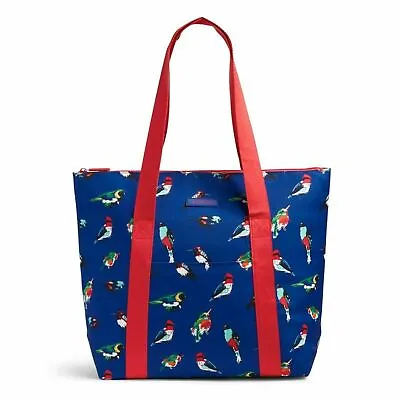 Vera Bradley Large Insulated Cooler Tote Mini Tody Birds Blue Retired Print • $78