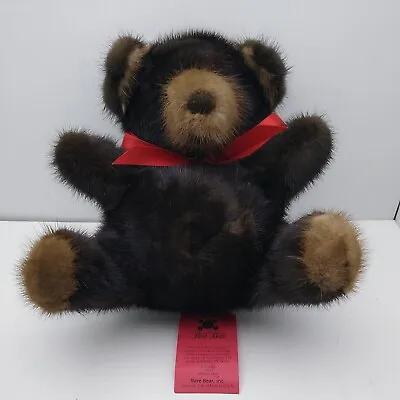 Vintage Rare Bear Real Mink Fur Teddy Plush 9x10x7 Sitting Original Tags Large • $24.75