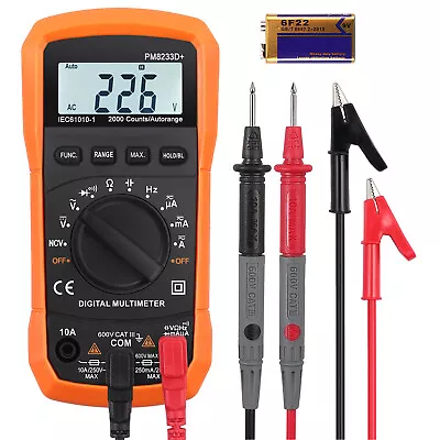 Digital Multimeter 2000 Counts LCD AC DC Voltage Current NCV Resistance Tester • £27.18