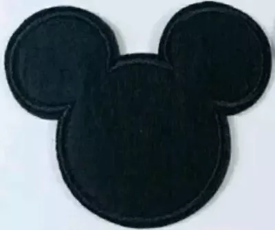 Mickey Mouse Patch Plain Black Iron On Applique Apx 2.75  X 2.75  Mickey Ears • $6.64