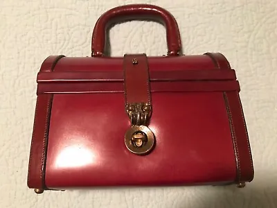 Rare Vintage 50’s 60’s  Etienne Aigner Handmade Leather Satchel Handbag/Purse • $100