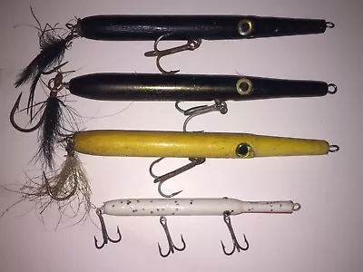 Vintage Wood Needlefish Fishing Lure 6-8” Lot Of 4 • $79.99