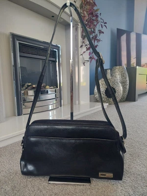 £12 • Buy Jane Shilton Clubhouse Black Leather Handbag Shoulder Bag Crossbody VGC Stylish 