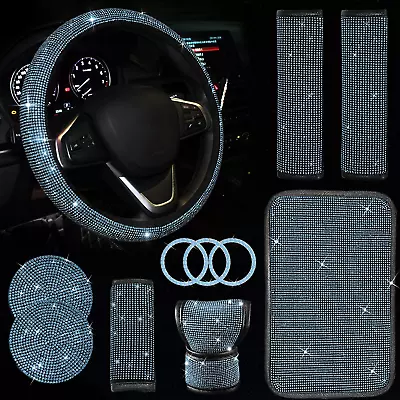 11 Pcs Bling Car Accessories SetBling Car Accessories Set For Women Bling Stee • $31.64