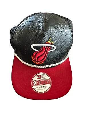 New Era 9fifty Miami Heat Nba Snake Front Snapback Cap Unisex Size Medium-large  • $21