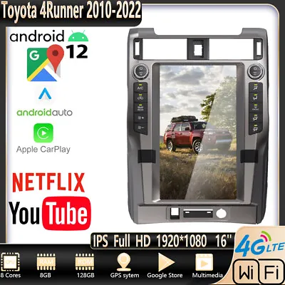 16  Vertical Screen Android 12 Car Radio For Toyota 4runner 2010-2022 Navigation • $1034.44