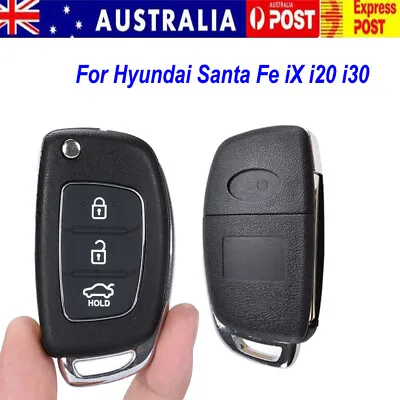 $8.99 • Buy 3 Button Flip Key Remote Car Case/Shell/Blank For Hyundai Santa Fe IX I30 I20 AU