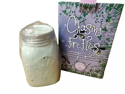 New Scentsy Full Size Wax Warmer Chasing Fireflies Mason Jar Light Blue • $40