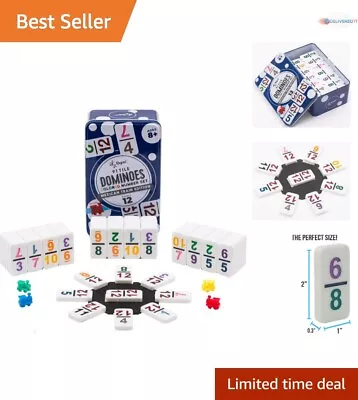 Double 12 Dominoes - Colored Numbers Set - Mexican Train Game Set With Hub • $32.98