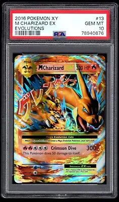 2016 Pokemon Xy M Charizard Ex Evolutions 13/108 Psa 10 • $89.99