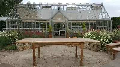 Extending 5.5 - 8.5 FT Rustic Oak Style Hardwood Dining Farmhouse Table Seats 12 • £995