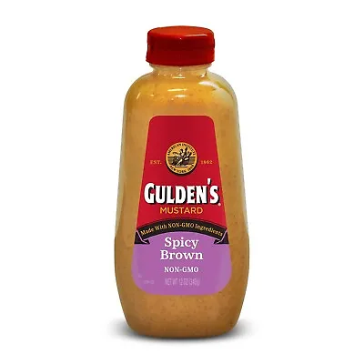  Gulden's Spicy Brown Mustard 12 Oz Squeeze Bottle Case Of 12 • $36.46