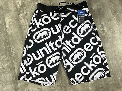 Ecko United Tech Board Shorts Black And White Style Eo118s21 Size Small Nwt $48 • $23.74