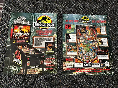 2 1993 Data East Factory Original Jurassic Park Pinball Flyers Uncirculated • $20