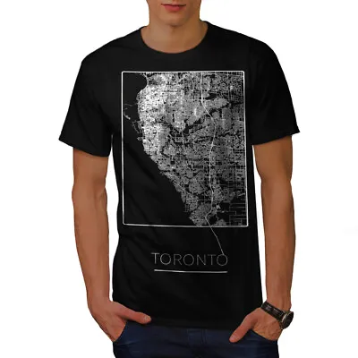 £17.99 • Buy Wellcoda Canada Toronto City Mens T-shirt, Town Map Graphic Design Printed Tee