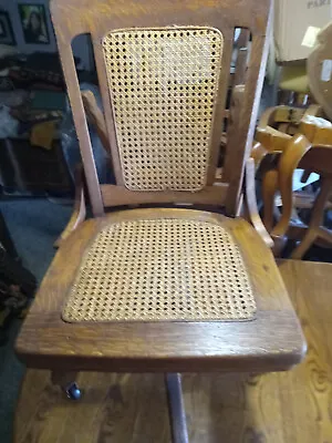 Quartersawn Oak Caned Office Chair / Desk Chair • $499