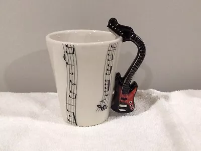 Electric Guitar Handle Ceramic Coffee Tea Mug/Cup W/ Music Notes • $5