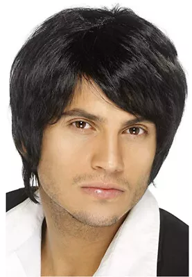 New Handsome Short Mens Wig Straight Black Brown Platinum Blonde Toupee For Man • $17.99