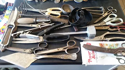 Vintage Bulk Lot Of Cutlery Scissors Ice Cream Scoop Etc. • $65