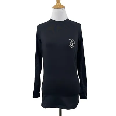 Volcom Rash Guard Womens M Medium Black Anti UV UPF 50 Long Sleeve Swim Shirt • $16.95