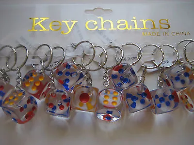 Lot 12 Pc 18mm Dice Key Chains  / Free Shipping • $9.49