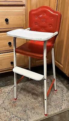 Amsco Doll-E-Hichair Red Metal High Chair 28” 1950s Vintage • $75