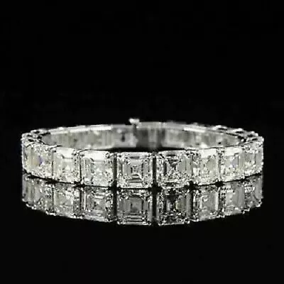 8Ct Accher Cut Lab Created Diamond Men's Tennis Bracelet 14K White Gold Finish • $158.94