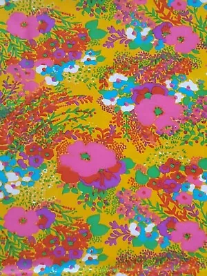 Vintage 70’s Double Knit Fabric Bright Crazy FUN 2.5 YDS Long. X 57  Wide • $14