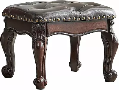 HOOTSMALL Footstool And Ottomans Small Foot Stool With Fiber Leather Wooden Foot • $141.25