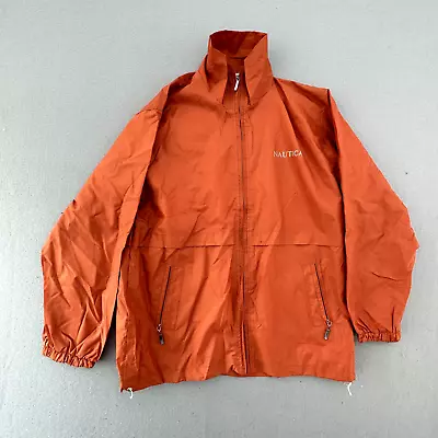 VINTAGE Nautica Jacket Mens Large Windbreaker Orange Full Zip • $25.20