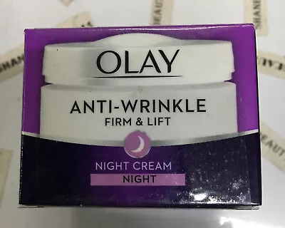 #Olay Anti-Wrinkle Firm And Lift Anti-Ageing Moisturiser Night Cream - 50ml New • £9.99