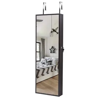 Wall/ Door Mounted Jewelry Cabinet Armoire Jewelry Box Organizer W/ Mirror LED • $77.59