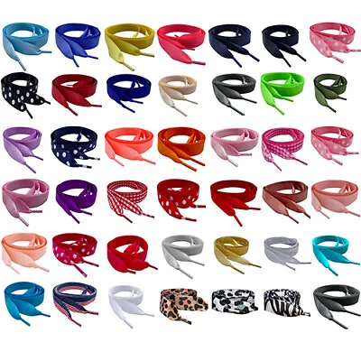 Fancy Ribbon Shoelaces For Kids Children's Adults Trainers Converse Vans  • £2.65