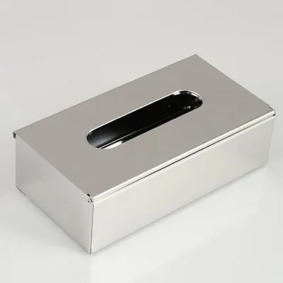 Stainless Steel Tissue Box Dispenser Paper Storage Holder Napkin Case Organizer • £20.51