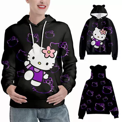 Womens Kawaii Hello Kitty Printed Hoodie Pullover Long Sleeve Hooded Sweatshirt • $29.73