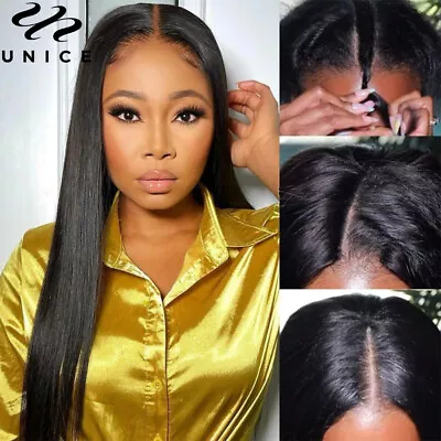 Indian Straight U Part Human Hair Wig Glueless Wear And Go Wigs For Black Women • $83.47